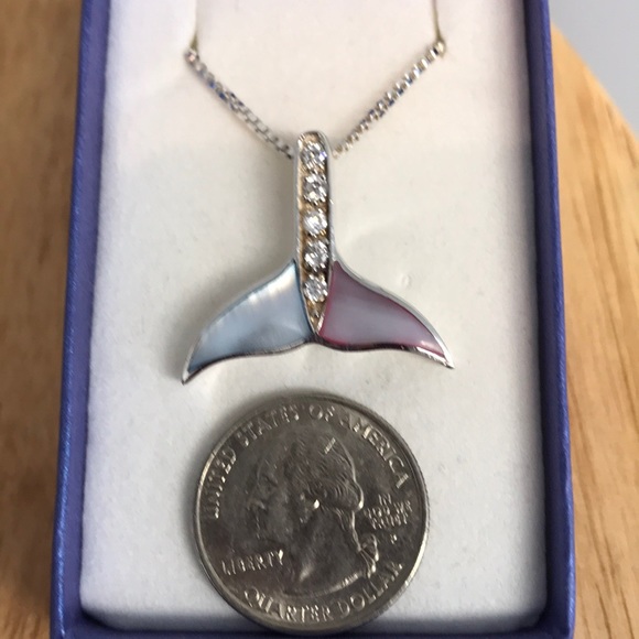 STERLING SILVER PINK/BLUE MUSSEL SHELL PENDANT NWT - Picture 4 of 7